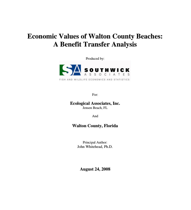 Florida – Economic Values of Walton County Beaches