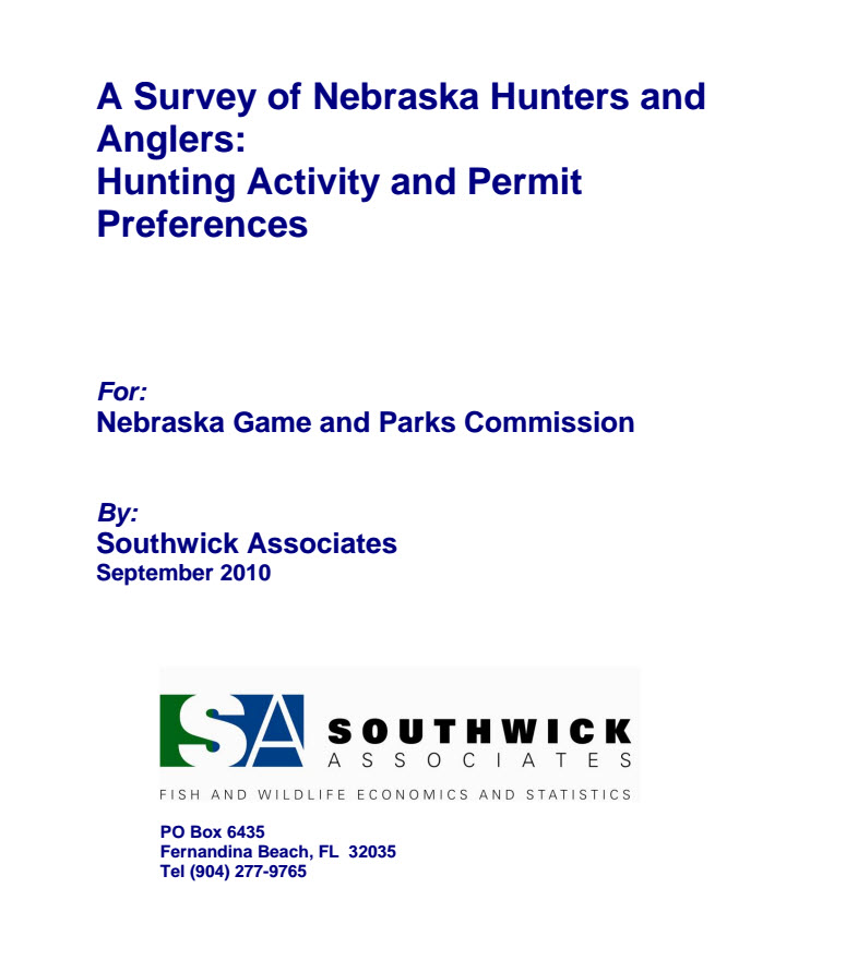 Nebraska Fishing License Report