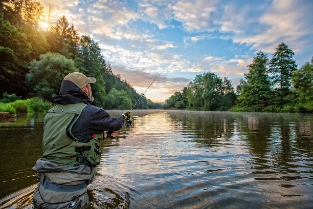 Man fishing in Pennsylvania